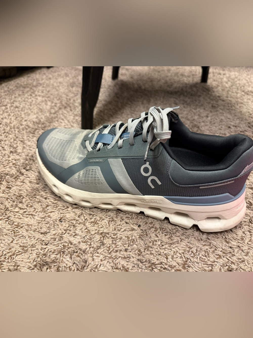 On Running Men's Grey and Blue Cloudtec Running Shoes